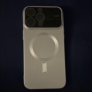 Silver iPhone Case with Camera Lens Protector